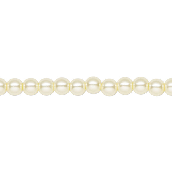 Pearl 1pk ivory, Celestial Crystal&reg; 4mm round 15.5-16 inch image number 0