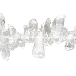 Quartz crystal 1pkg1, top-drilled Hawaiian chip bead natural 36 inch extra-large