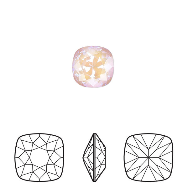 Fancy stone 2pk crystal dusty pink DeLite, Crystal Passions® 10mm cushion 4470 image number 0