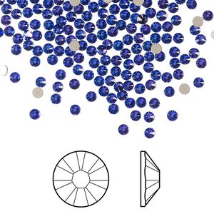 Flat back 1440pk crystal heliotrope foil back, Swarovski® 2.1-2.3mm rose round SS7 2058