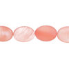 Mother-of-pearl shell 1pkg1, flat oval bead 15 inch pink 14x10mm-15x11mm image number 0