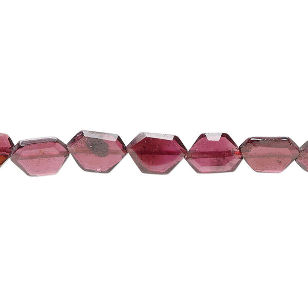 Rhodolite garnet 1pkg1, hand-cut faceted flat freeform bead B grade, 15.5-16 inch 6x3mm-9x5mm image number 0