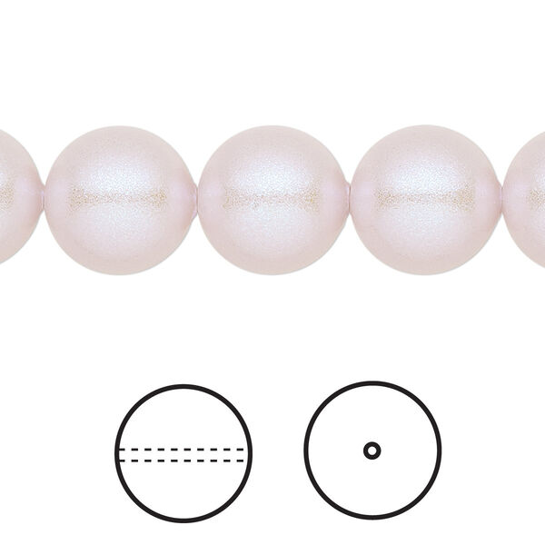 Pearl 10pk iridescent dreamy rose, Crystal Passions® 12mm round 5810 image number 0