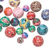 Bead mix, polymer clay, multicolored, 6-10mm round with mixed designs. Sold per pkg of 30. image number 0