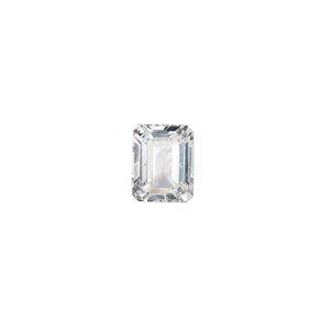 White topaz 1pkg1, hand-cut faceted emerald-cut gem natural 10x8mm