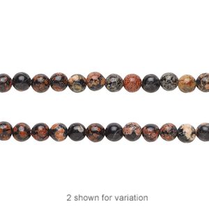 Red snowflake jasper 1pkg1, hand-cut round bead natural 15.5-16 inch 4mm
