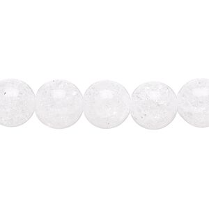 Ice flake quartz 1pkg1, round bead 15.5-16 inch 10mm