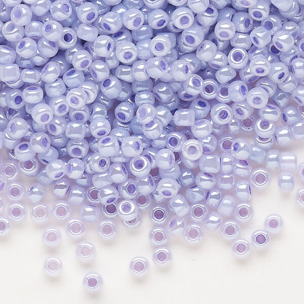 Seed bead, Dyna-Mites™, glass, opaque ceylon pastel lilac, #8 round. Sold per 40-gram pkg. image number 0