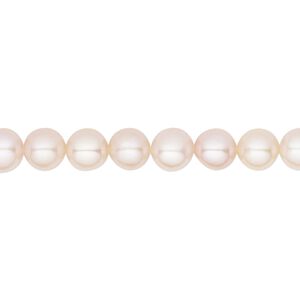 Pearl, White Lotus™, cultured freshwater, mauve, 6-6.5mm semi-round, B grade, Mohs hardness 2-1/2 to 4. Sold per 15-1/2" to 16" strand.