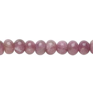 Lepidolite 1pkg1, rondelle bead natural 8 inch 8x5mm