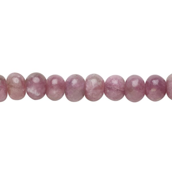 Pink lepidolite 1pkg1, rondelle bead natural 8 inch 8x5mm image number 0
