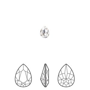 Fancy stone 2pk crystal foil back, Crystal Passions® 6x4mm pear 4320
