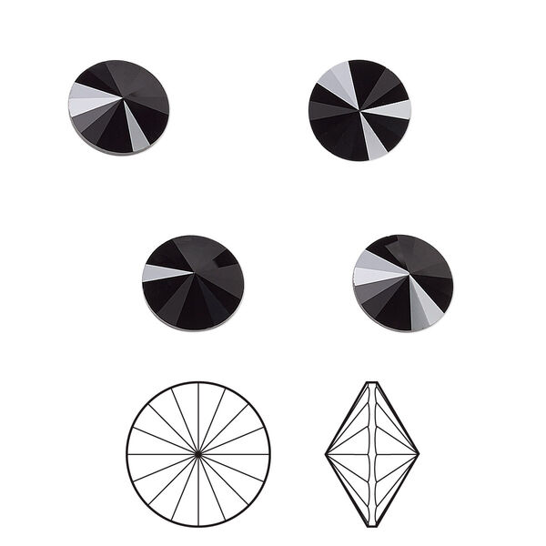 Chaton 8pk jet, Crystal Passions® 8.16-8.41mm rivoli SS39 1122 image number 0