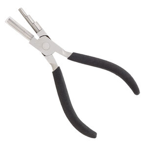 Pliers, wire-wrapping, stainless steel and PVC plastic, black, 6 inches. Sold individually.