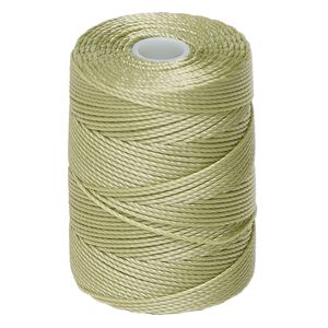Thread, C-Lon®, nylon, peridot, 0.5mm diameter. Sold per 92-yard spool.