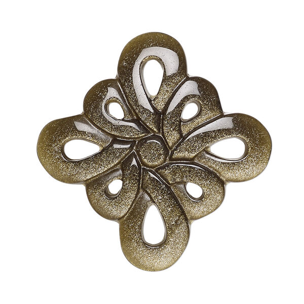 Golden sheen obsidian 1pkg1, Chinese knot focal natural B grade, 33mm image number 0