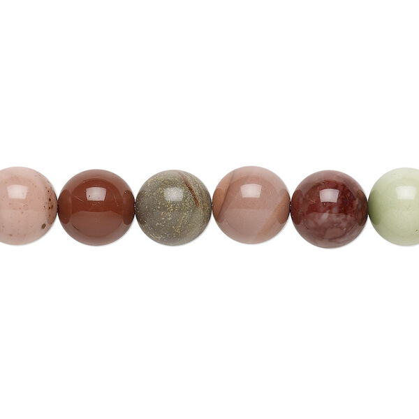 Bead, imperial jasper (natural), 8mm round, B grade, Mohs hardness 6-1/2 to 7. Sold per 15-1/2" to 16" strand. image number 0