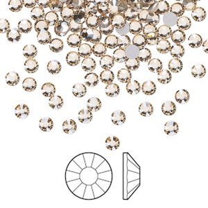 Flat back 144pk crystal honey foil back, Preciosa Viva 12® Czech crystal rhinestone 3-3.2mm chaton rose round SS12