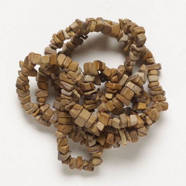 Picture jasper 1pkg1, matte chip bead natural C grade, 32 inch small to large image number 0