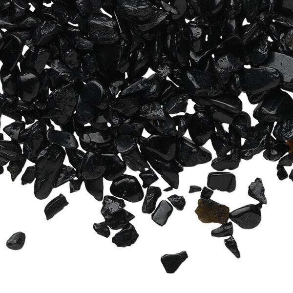 Inlay chip, black tourmaline (natural), mini undrilled chip, Mohs hardness 7 to 7-1/2. Sold per 50-gram pkg. image number 0