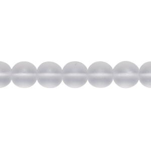 Bead, Preciosa, Czech glass druk, transparent matte clear, 8mm round. Sold per 15-1/2" to 16" strand.