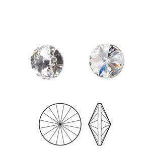 Chaton 2pk crystal foil back, Preciosa MAXIMA Czech crystal rhinestone 18mm rivoli