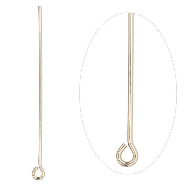 Eye pin, 14Kt gold-filled, 1-1/2 inches, 20 gauge. Sold per pkg of 2. image number 0