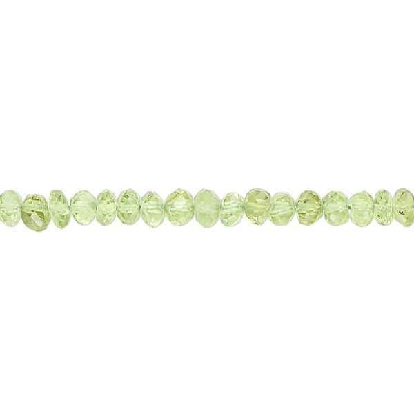 Peridot 1pkg1, faceted rondelle bead natural 15.5-16 inch 4x2mm-5x3mm image number 0
