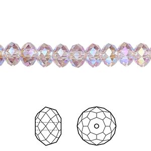 Bead 360pk light amethyst shimmer 2X, Swarovski® 6x4mm rondelle 5040