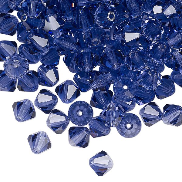 Bead 288pk tanzanite, Preciosa Czech crystal 6mm bicone image number 0