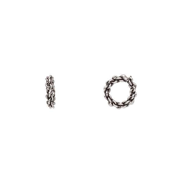 Bead, antiqued Rajasthani sterling silver, 7.5x1.5mm link rondelle. Sold per pkg of 8. image number 0
