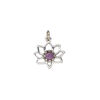 Amethyst / sterling silver 1pkg1, open lotus drop natural antiqued 14.5x12mm image number 1
