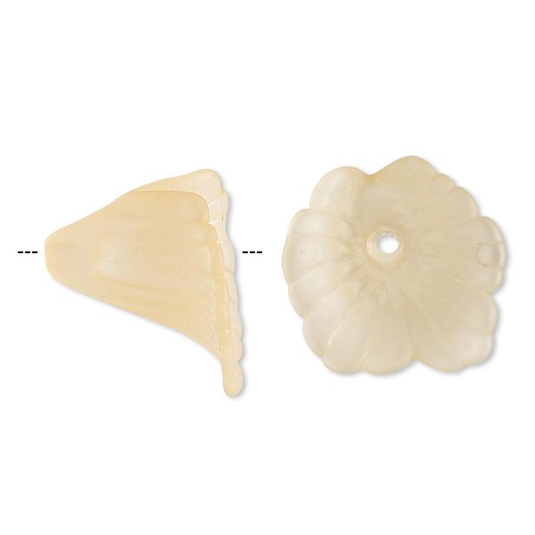 Component, acrylic, translucent frosted orange, 18x17mm flower. Sold per pkg of 50. image number 0