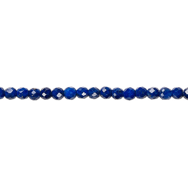 Bead, lapis lazuli (natural), 3mm faceted round, A- grade, Mohs hardness 5 to 6. Sold per 15-1/2" to 16" strand. image number 0