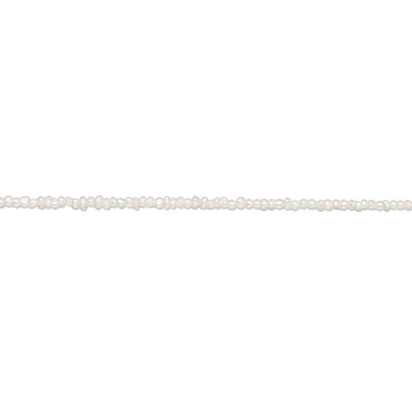 Pearl, cultured freshwater (bleached), white, 1.2-1.3mm seed, A- grade, Mohs hardness 2-1/2 to 4. Sold per 10-inch strand, approximately 320 beads. image number 0