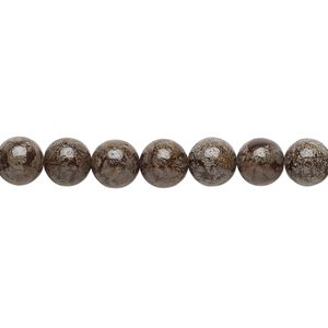 Brown snowflake jasper 1pkg1, round bead natural 15.5-16 inch 6mm