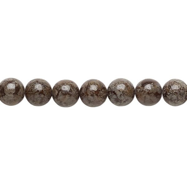 Brown snowflake jasper 1pkg1, round bead natural 15.5-16 inch 6mm image number 0