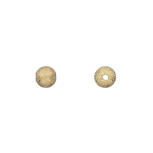 Bead, gold-plated brass, 6mm stardust round. Sold per pkg of 20. image number 0