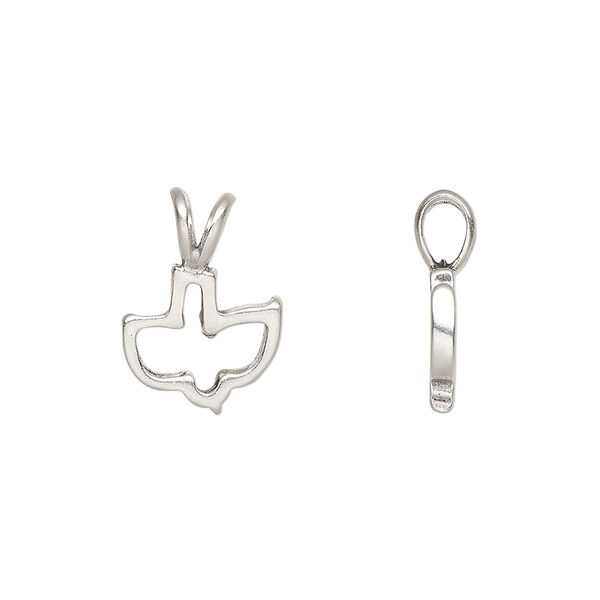 Pendant, antiqued sterling silver, 16.5x10.5mm single-sided cut out dove. Sold individually. image number 0