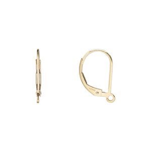 Ear wire leverback 1pkg2 14Kt gold-filled, 15mm / open loop, 20 gauge 1 pair
