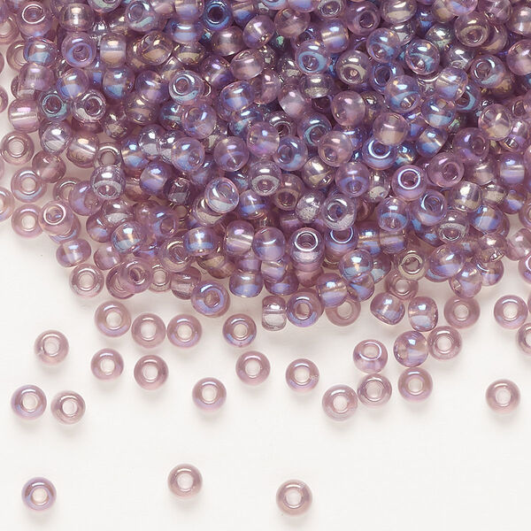 Seed bead, Preciosa Ornela, glass, translucent rainbow light amethyst, #8 rocaille. Sold per 500-gram pkg. image number 0