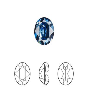 Fancy stone 144pk ice blue foil back, Swarovski® ReCreated™ 14x10mm oval 4120