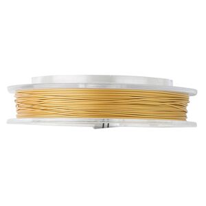Beading wire, Tigertail™, nylon-coated stainless steel, gold, 7 strand, 0.026-inch diameter. Sold per 30-foot spool.