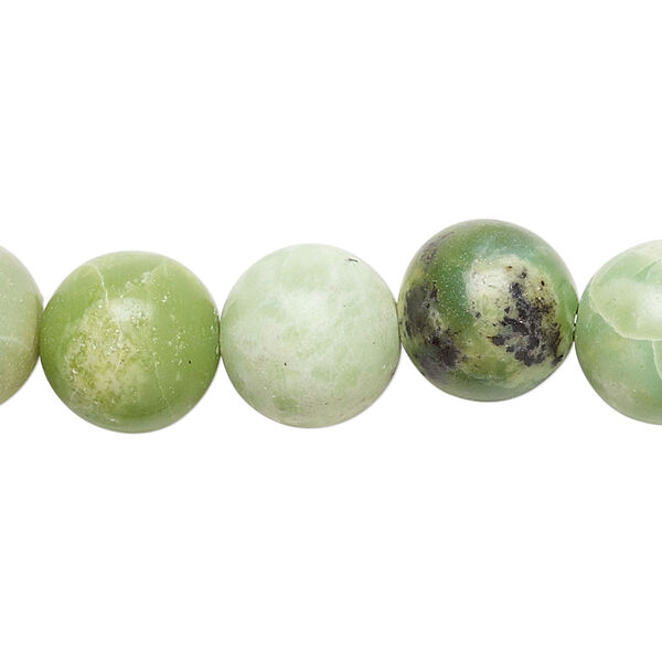 Bead, Chinese "chrysoprase" (serpentine) (natural), 11-12mm round, C- grade, Mohs hardness 2-1/2 to 6. Sold per 15-inch strand. image number 0