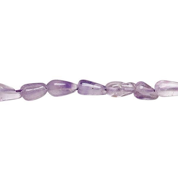 Amethyst 1pkg1, hand-cut teardrop bead natural 13 inch 6x4mm-10x5mm image number 0