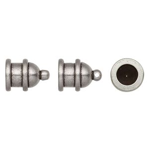 Cord end, TierraCast®, "Maker's" collection, glue-in, tin oxide-plated brass, 13x9.5mm pagoda, 6mm inside diameter. Sold per pkg of 2.