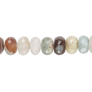 Aqua chalcedony 1pkg1, hand-cut faceted rondelle bead natural 14 inch 8x4mm-9x6mm