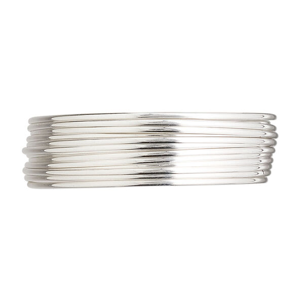 Wire, sterling silver, full-hard, half-round, 18 gauge. Sold per pkg of 5 feet. image number 0