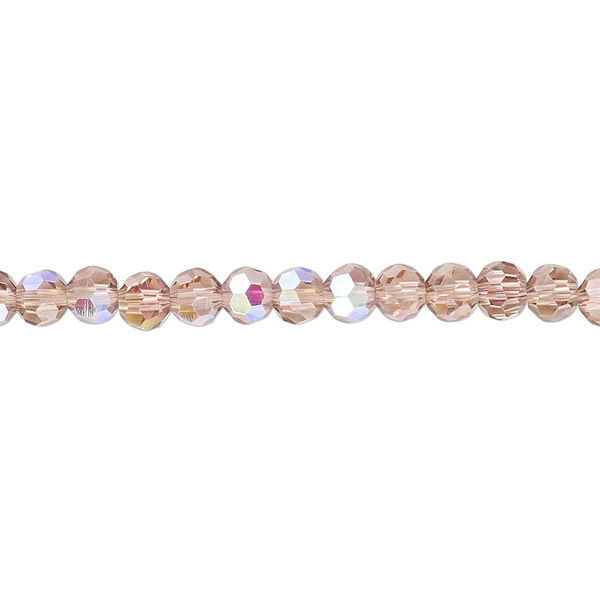 Bead 1pk 32 facets translucent medium purple AB, Celestial Crystal® 4mm round 15.5-16 inch image number 0
