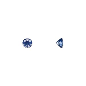 Blue sapphire 1pkg1, hand-cut faceted round gem 5mm